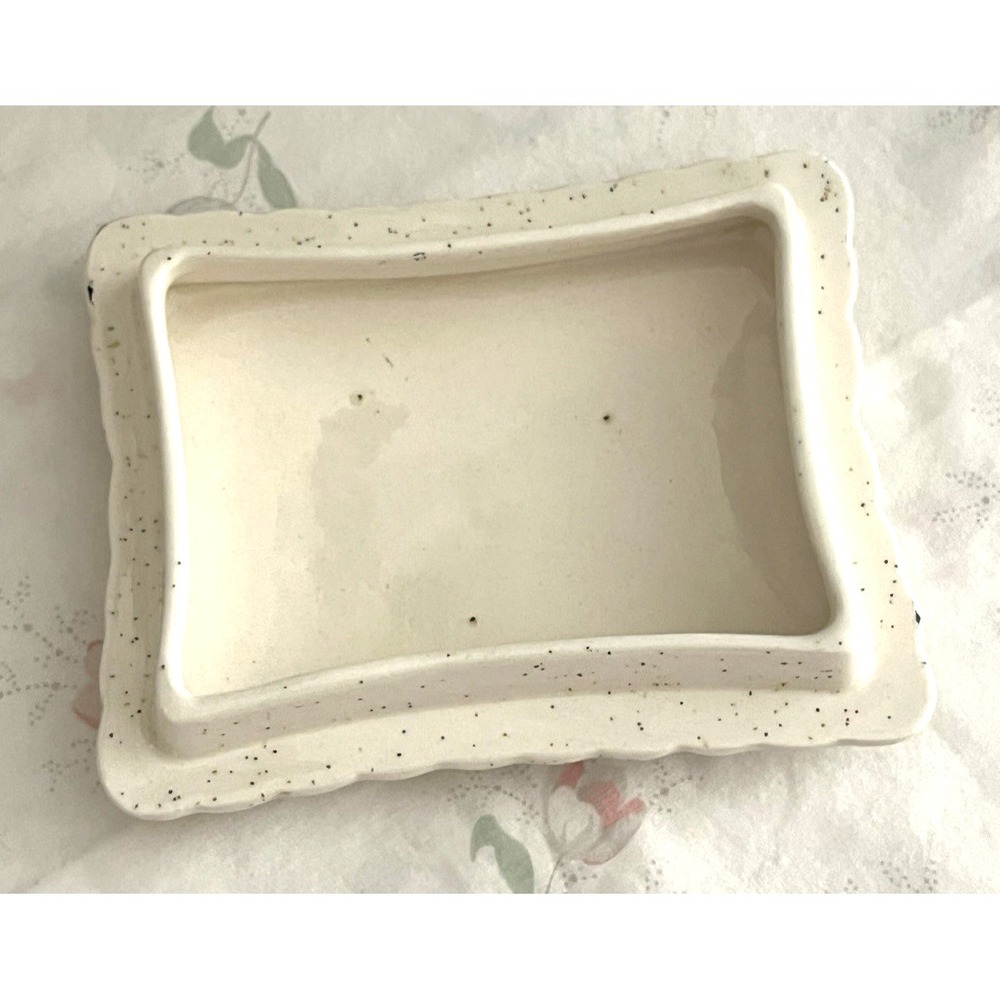 Vtg Christmas Covered Candy Dish w/Mice Glitter Handmade Kitsch Ceramic 1980's - Picture 7 of 12